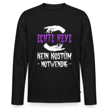 Echte Hexe Kein Kostüm Notwendig Halloween - Männer Premium Bio Langarmshirt - Schwarz - Vorne - Nico (187cm)