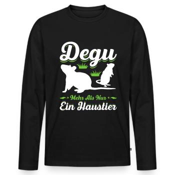 Degu Mehr Als Nur Ein Haustier Geschenk - Männer Premium Bio Langarmshirt - Schwarz - Vorne - Nico (187cm)