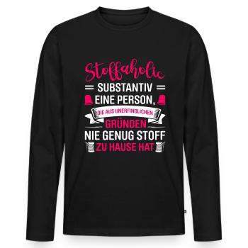 Stoffaholic Nähmaschine Nähen Näherin Näher - Männer Premium Bio Langarmshirt - Schwarz - Vorne - Nico (187cm)