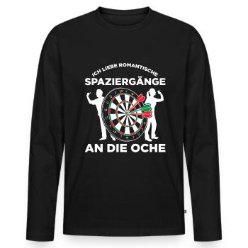 Ich Liebe Romantische Spaziergänge An Die Oche - Männer Premium Bio Langarmshirt - Schwarz - Vorne - Nico (187cm)