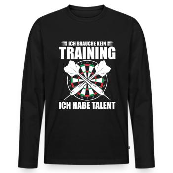 Ich Brauche Kein Training Ich Habe Talent - Männer Premium Bio Langarmshirt - Schwarz - Vorne - Nico (187cm)