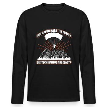 Gleitschirmfliegen Für Gleitschirmflieger Pilot Pa - Männer Premium Bio Langarmshirt - Schwarz - Vorne - Nico (187cm)