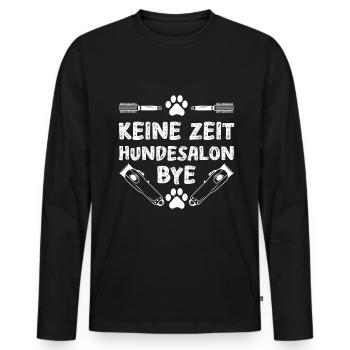 Hundepflege für Hundefriseurin Hundefriseur Groome - Männer Premium Bio Langarmshirt - Schwarz - Vorne - Nico (187cm)