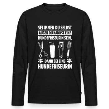 Hundepflege für Hundefriseurin Hundefriseur Groome - Männer Premium Bio Langarmshirt - Schwarz - Vorne - Nico (187cm)