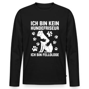 Hundepflege für Hundefriseurin Hundefriseur Groome - Männer Premium Bio Langarmshirt - Schwarz - Vorne - Nico (187cm)