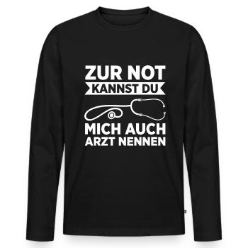 Erste Hilfe Für Ersthelfer Rettungssanitäter Sanit - Männer Premium Bio Langarmshirt - Schwarz - Vorne - Nico (187cm)