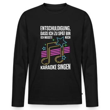 Karaoke Singen Für Lustige Karaoke Sängerin Karaok - Männer Premium Bio Langarmshirt - Schwarz - Vorne - Nico (187cm)