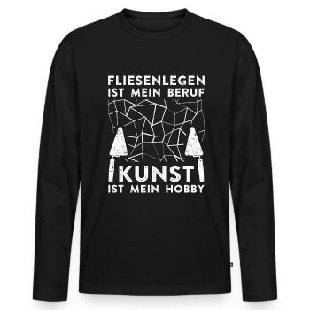 Fliesenlegen Für Fliesenleger Fliesenlegermeister - Männer Premium Bio Langarmshirt - Schwarz - Vorne - Nico (187cm)