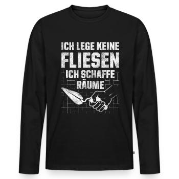 Fliesenlegen Für Fliesenleger Fliesenlegermeister - Männer Premium Bio Langarmshirt - Schwarz - Vorne - Nico (187cm)