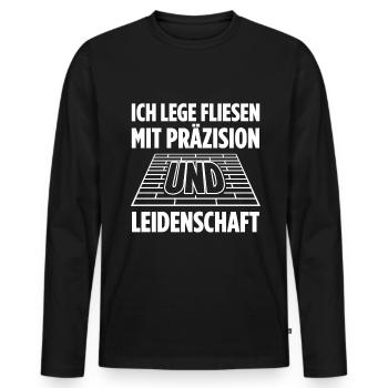 Fliesenlegen Für Fliesenleger Fliesenlegermeister - Männer Premium Bio Langarmshirt - Schwarz - Vorne - Nico (187cm)