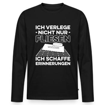 Fliesenlegen Für Fliesenleger Fliesenlegermeister - Männer Premium Bio Langarmshirt - Schwarz - Vorne - Nico (187cm)
