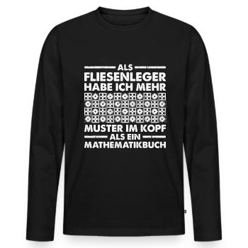Fliesenlegen Für Fliesenleger Fliesenlegermeister - Männer Premium Bio Langarmshirt - Schwarz - Vorne - Nico (187cm)