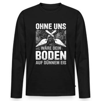 Estrich Legen Für Estrichleger Estrichbauer Handwe - Männer Premium Bio Langarmshirt - Schwarz - Vorne - Nico (187cm)