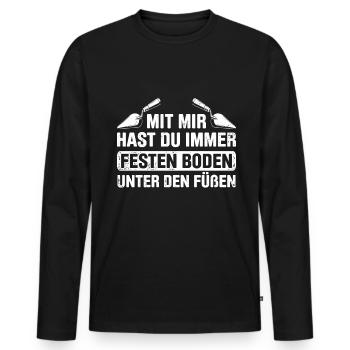 Estrich Legen Für Estrichleger Estrichbauer Handwe - Männer Premium Bio Langarmshirt - Schwarz - Vorne - Nico (187cm)