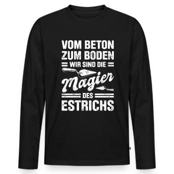 Estrich Legen Für Estrichleger Estrichbauer Handwe - Männer Premium Bio Langarmshirt - Schwarz - Vorne - Nico (187cm)
