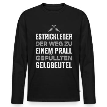 Estrich Legen Für Estrichleger Estrichbauer Handwe - Männer Premium Bio Langarmshirt - Schwarz - Vorne - Nico (187cm)