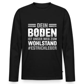 Estrich Legen Für Estrichleger Estrichbauer Handwe - Männer Premium Bio Langarmshirt - Schwarz - Vorne - Nico (187cm)