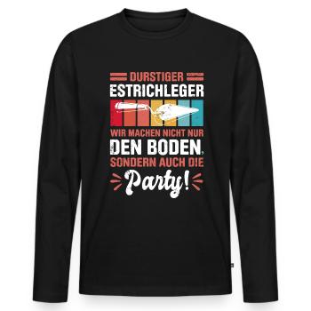 Estrich Legen Für Estrichleger Estrichbauer Handwe - Männer Premium Bio Langarmshirt - Schwarz - Vorne - Nico (187cm)