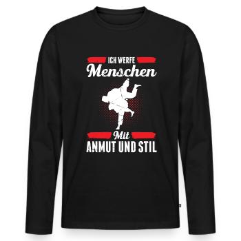 Judo Für Judoka Judo Kämpfer Judo Trainer Judo - Männer Premium Bio Langarmshirt - Schwarz - Vorne - Nico (187cm)
