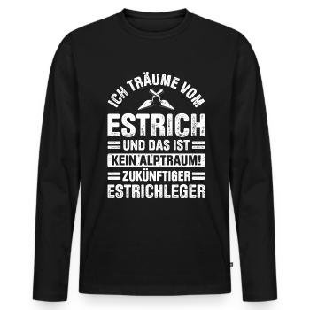 Estrich Legen Für Estrichleger Estrichbauer Handwe - Männer Premium Bio Langarmshirt - Schwarz - Vorne - Nico (187cm)