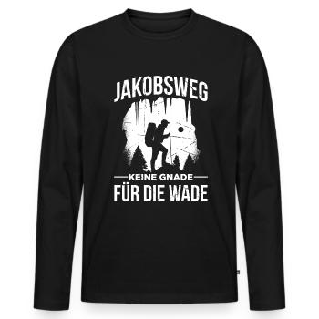Jakobsweg Für Pilger Wanderer Pilgerweg Camino de - Männer Premium Bio Langarmshirt - Schwarz - Vorne - Nico (187cm)