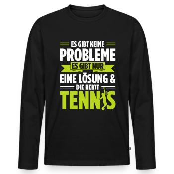 Es Gibt Keine Probleme Es Gibt Nur Eine Lösung Ten - Männer Premium Bio Langarmshirt - Schwarz - Vorne - Nico (187cm)