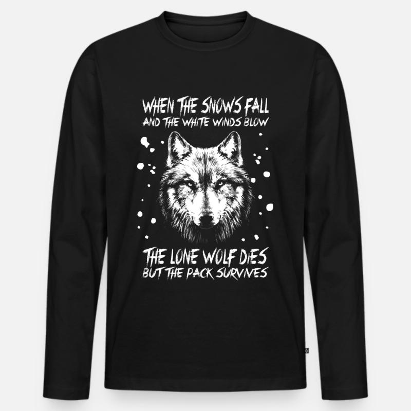 Der einsame Wolf stirbt - Männer Premium Bio Langarmshirt - Schwarz