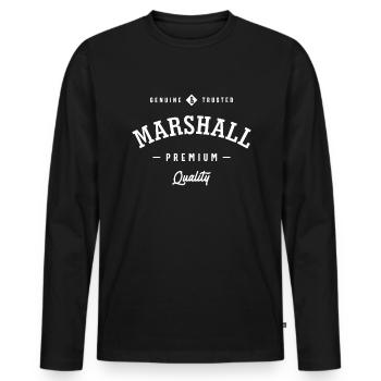 Mens Marshall Original Drôle Nom Personnalisé - T-shirt manches longues Premium bio Homme - noir - Devant - Nico (187cm)