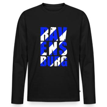 Ravensburg Upper Swabia Hometown Gift Idea - Men's Premium Organic Long Sleeve Shirt - black - Front - Nico (187cm)