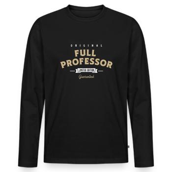 Full Professor Funny Job Title Profession - Men's Premium Organic Long Sleeve Shirt - black - Front - Nico (187cm)