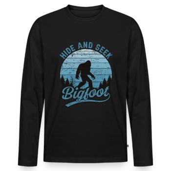 Bigfoot Hide And Seek Nature Lovers Camper - T-shirt manches longues Premium bio Homme - noir - Devant - Nico (187cm)