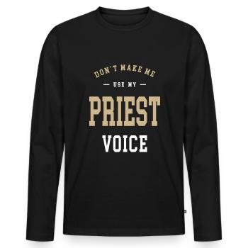 Prêtre Emploi Profession Birthday Worker - T-shirt manches longues Premium bio Homme - noir - Devant - Nico (187cm)