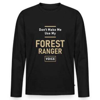 Garde forestier Profession Emploi Travailleur d’anniversaire - T-shirt manches longues Premium bio Homme - noir - Devant - Nico (187cm)
