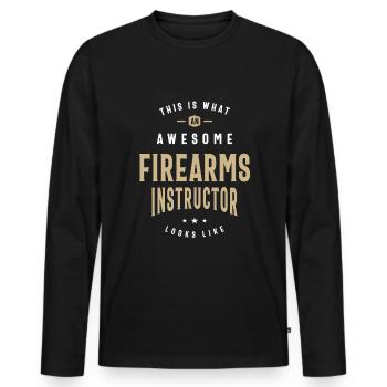 Firearms Instructor Job Occupation Birthday Worker - Men's Premium Organic Long Sleeve Shirt - black - Front - Nico (187cm)