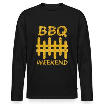 BBQ Weekend Grill Grill Grill Master - Men's Premium Organic Long Sleeve Shirt - black - Front - Nico (187cm)