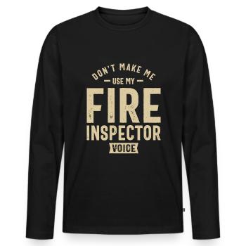 Feuerwehrinspektor Job Beruf Geburtstagsarbeiter - Männer Premium Bio Langarmshirt - Schwarz - Vorne - Nico (187cm)