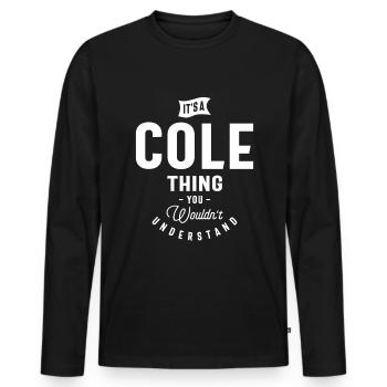 C’est un nom personnalisé Cole Thing - T-shirt manches longues Premium bio Homme - noir - Devant - Nico (187cm)