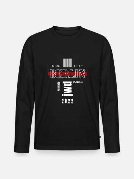 La capitale berlinoise Janz loin - T-shirt manches longues Premium bio Homme - noir