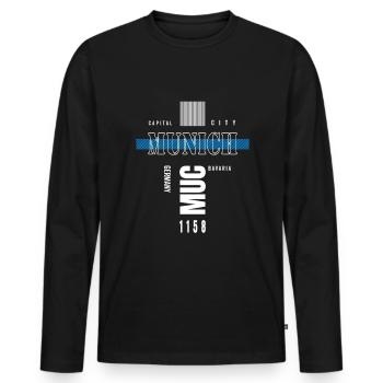 Munich Bavaria Munich Bavaria Capital - Men's Premium Organic Long Sleeve Shirt - black - Front - Nico (187cm)