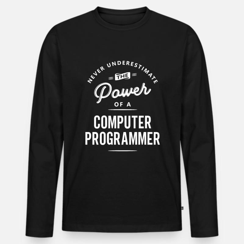 Computerprogrammierer Lustige Berufsbezeichnung Beruf - Männer Premium Bio Langarmshirt - Schwarz