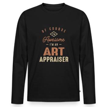 Je suis génial Je suis un évaluateur d’art Drôle de travail - T-shirt manches longues Premium bio Homme - noir - Devant - Nico (187cm)