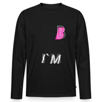 Je suis Bisexuel - Je suis B LGBT Tolérance Liberté - T-shirt manches longues Premium bio Homme - noir - Devant - Nico (187cm)