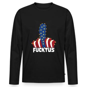 4th of July Vote Cactus Patriotic American Fucktus - Männer Premium Bio Langarmshirt - Schwarz - Vorne - Nico (187cm)