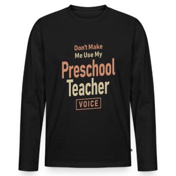 Vorschullehrer Beruf Beruf Geburtstagshelfer - Männer Premium Bio Langarmshirt - Schwarz - Vorne - Nico (187cm)