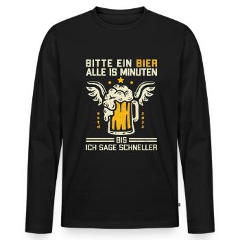 Lustiger Trinkspruch Bier Alkohol Bierliebhaber - Männer Premium Bio Langarmshirt - Schwarz - Vorne - Nico (187cm)