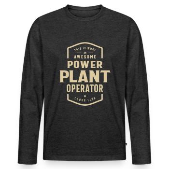 Awesome Power Plant Operator Job - Men's Premium Organic Long Sleeve Shirt - heather anthracite - Front - Nico (187cm)