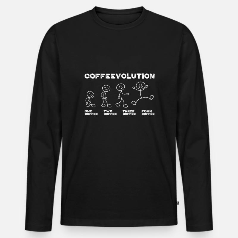 Office Quote Coffee Lover Coffeevolution Evolution - Männer Premium Bio Langarmshirt - Schwarz