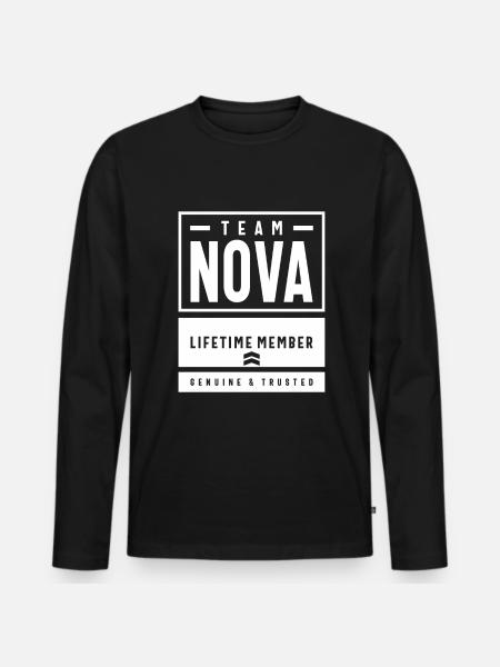 Nova Personalized Name - Men's Premium Organic Long Sleeve Shirt - black