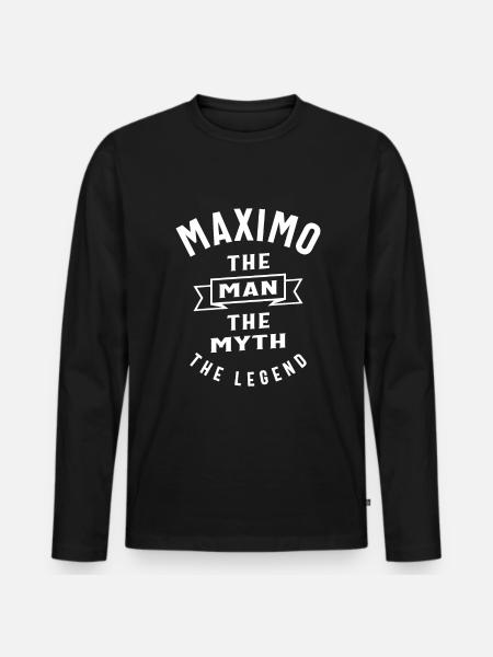Maximo Personalized Name - Men's Premium Organic Long Sleeve Shirt - black