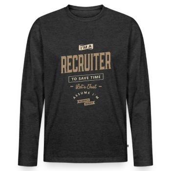 Recruiter Funny Job Title Profession - Men's Premium Organic Long Sleeve Shirt - heather anthracite - Front - Nico (187cm)